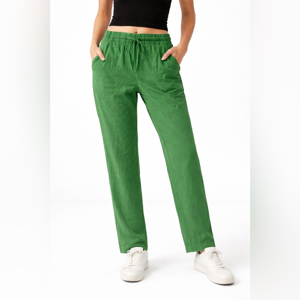 XiRENA Womens Cotton Gauze Bright Green Pants - Size Small